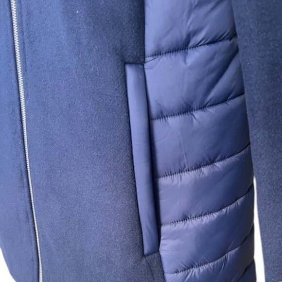 Soia & Kyo Womens Viviana Wool Blend and Quilted Puffer Hooded Coat in Lapis Lrg - Picture 8 of 16